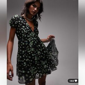 NWT Topshop tiered chuck on mini dress in ditsy print